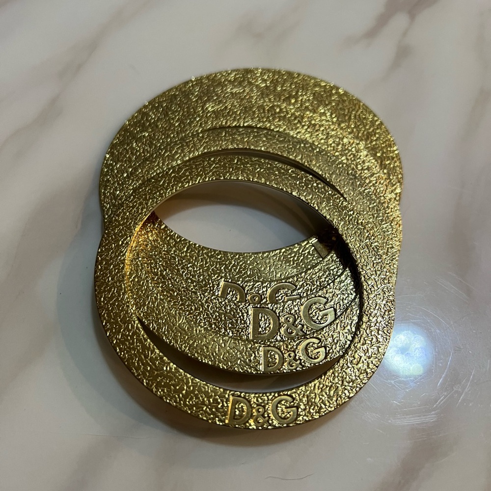 Dolce And Gabbana Stackable Bangle Bracelets In G… - image 1
